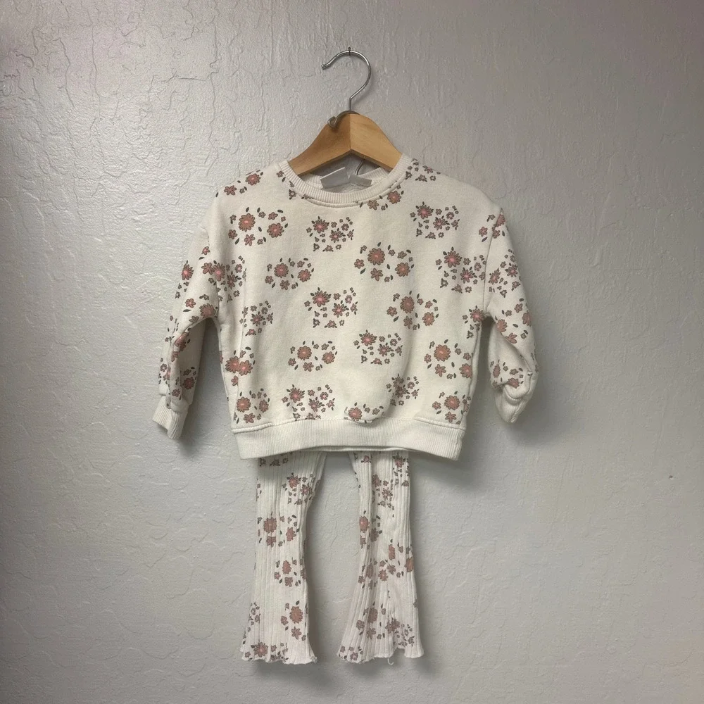 $30 ADD ON zara cream floral‎ set 18-24M 2-3Y cotton on baby gap h&m sweatshirt